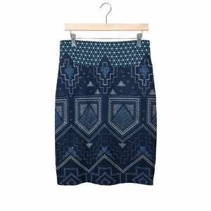 LuLaRoe Elegant Black and Blue Geometric Pencil Skirt